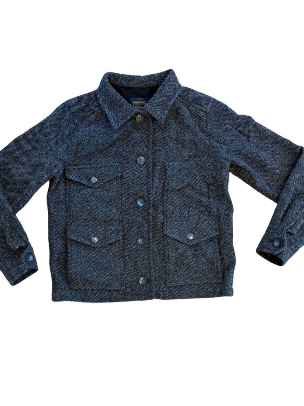 Pendleton Men's 100% Wool Herringbone Tweed Bomber Jacket Grey Black Size Small